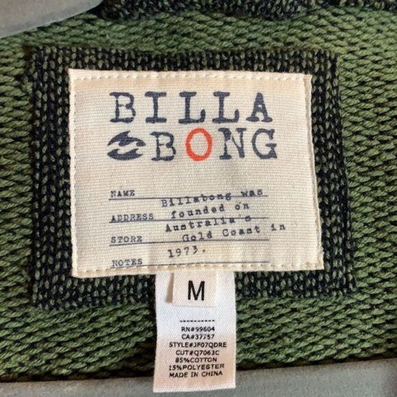Billabong Green Button-Down Coat - Picture 3 of 6